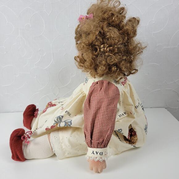 Vintage Norma Rambaud & Wendy Crawford 1991 Porcelain Doll Blue Eyes Curly Hair - Picture 7 of 16